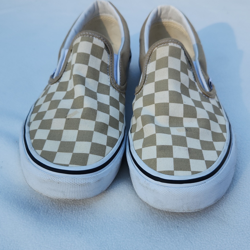 Vans Classic Slip-On Checkerboard – Desert Taupe/Tan Size 8.5 - Picture 3 of 8